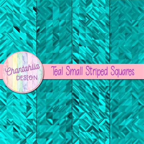 Free Digital Papers Featuring Teal Small Striped Squares Designs