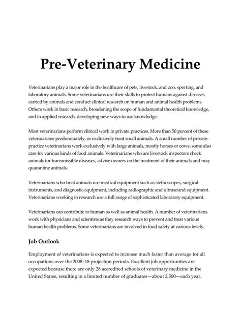 Pre Veterinary Medicine