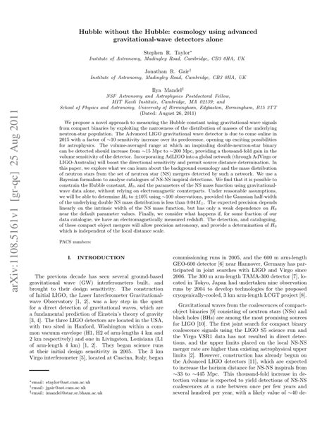 (PDF) Cosmology using advanced gravitational-wave detectors alone