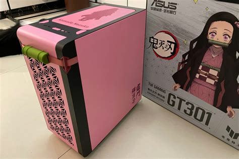 ASUS禰豆子をモチーフにした独自のデザインになっている鬼滅の刃コラボのPCケースTUF Gaming GT301 NEZUKO