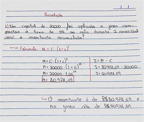 Um Capital De Foi Aplicado A Juros Compostos A Taxa De Ao Mes The