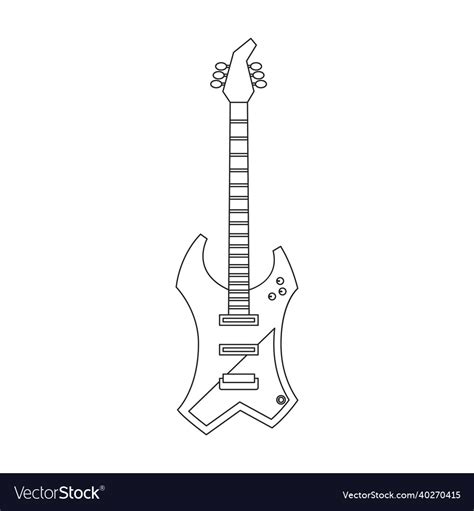 Electric guitar iconoutline icon Royalty Free Vector Image