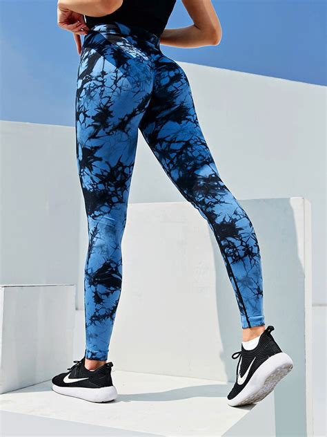 Chrleisure Tie Dye Push Up Hohe Taille Leggings Stretch Athletisch