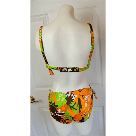 Vintage 1960 S 1970 S Jungle Print Bikini Bathing Sui Gem