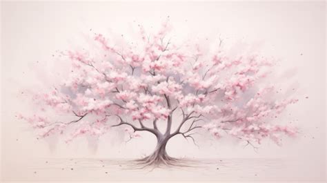 Premium Photo Cherry Blossom Tree Watercolor Illustration