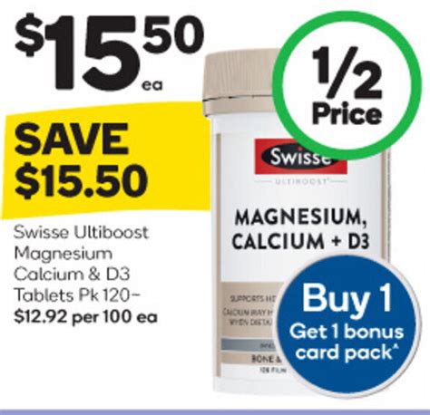 Swisse Ultiboost Magnesium Calcium D Tablets Pk Offer At Woolworths