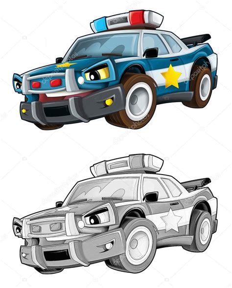 Coloring Page Police Car Stock Illustration By ©illustratorhft 53656737