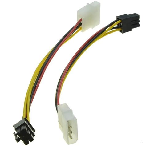 4 Pin Molex To 6 Pin PCI Express PCIE Video Card Power Converter