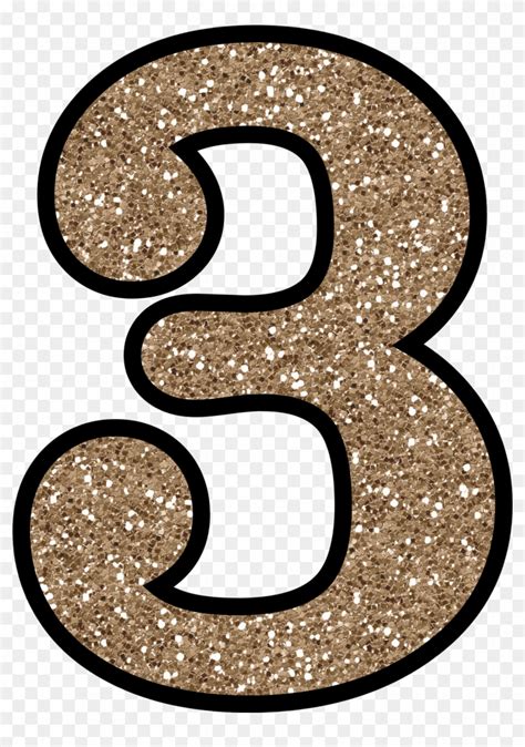 3 Glitter Numbers Gold Glitter Number 3 Hd Png Download 960x1322