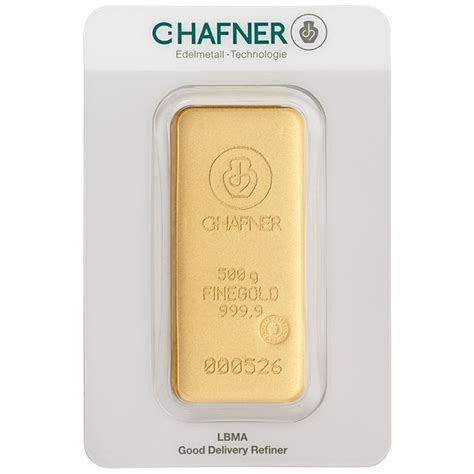 C Hafner 500g Cast Gold Bar From 42 402