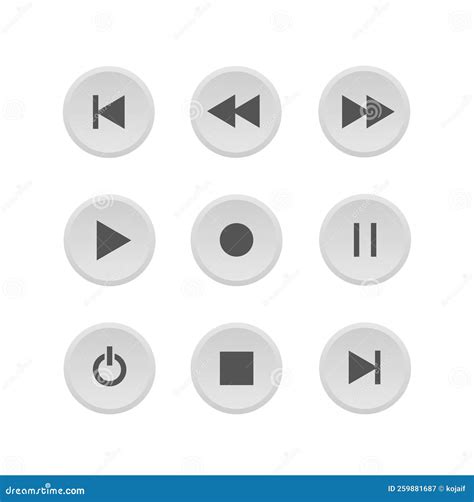 Video Media Player Vector Icons Set Mediaplayer Interface Buttons