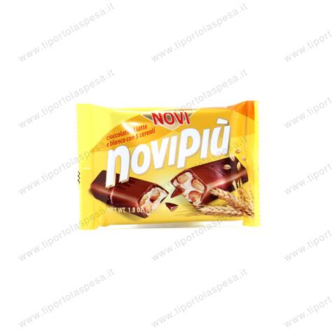 Tavoletta cioccolato al latte bianco con 5 cereali Novipiù Novi gr 52