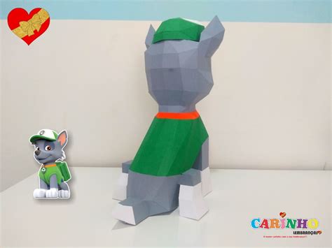 Rocky Patrulha Canina Low Poly Papercraft Elo