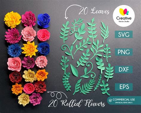 Free Rolled Flower Svg Template Free Svg Cut Files