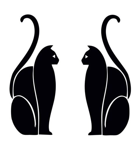 Mirrored Pair 2 Of Art Deco Or Art Moderne Cat Vinyl Wall Etsy Art Deco Cat Cat Decal Wall