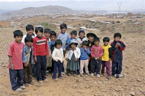 Group Portrait Of Young Bolivian Children Bolivia Editorial Stock
