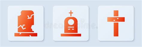 Set Grave With Tombstone Old Grave With Tombstone And Christian Cross