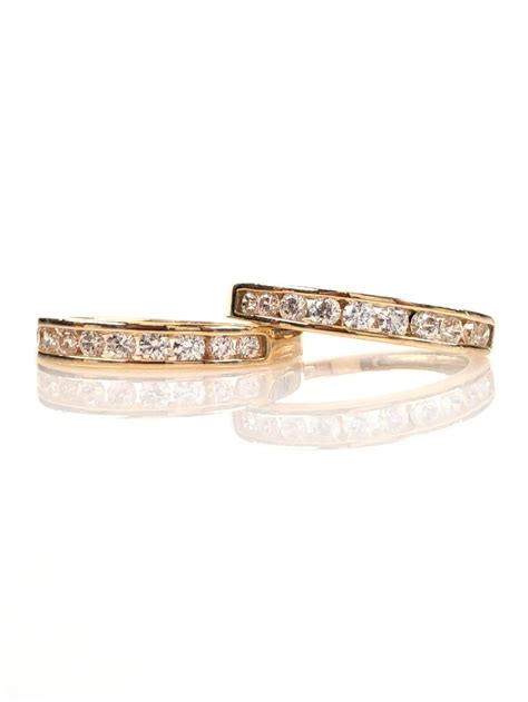 Lot 2pc 14k Yellow Gold Cz Rings