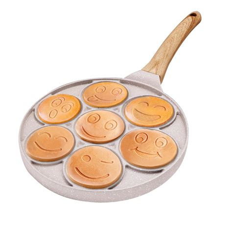 Buy Smiley Face Pancake Pan 10 Inch Mini Pancakes Maker With 7 Cup Waffle Mold Blini Pan