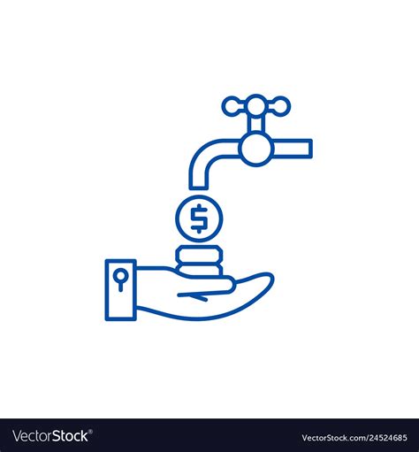 Cash Flow Line Icon Concept Flow Flat Royalty Free Vector