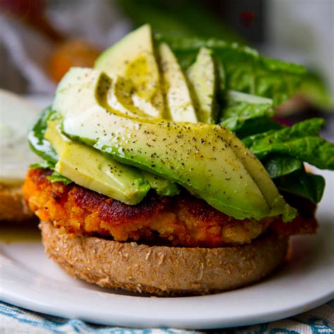 Easy Sweet Potato Veggie Burgers With Avocado Vegan Recipe