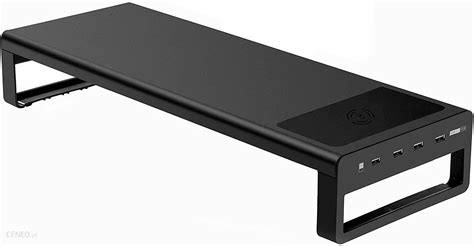 Akcesoria Do Monitora Stojak Podstawka Do Monitora Aluminium Czarna Usb