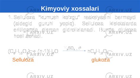Polisaxaridlarning olinishi va xossalari Химия Презентации