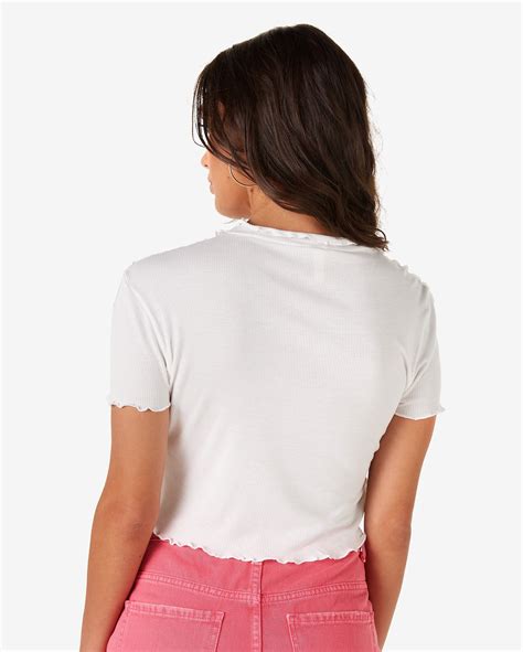 Riachuelo Blusa Cropped Feminina Manga Curta Ribana Branco Pool By