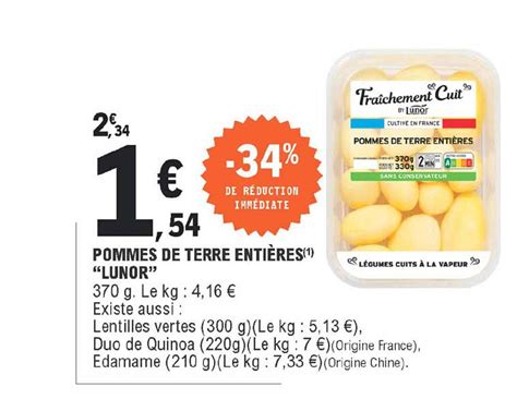 Promo Pommes De Terre Entières lunor chez E Leclerc iCatalogue fr