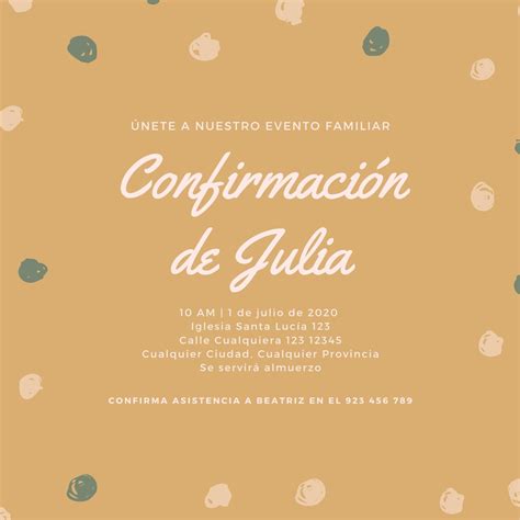 Plantillas De Invitaciones A Confirmación Canva