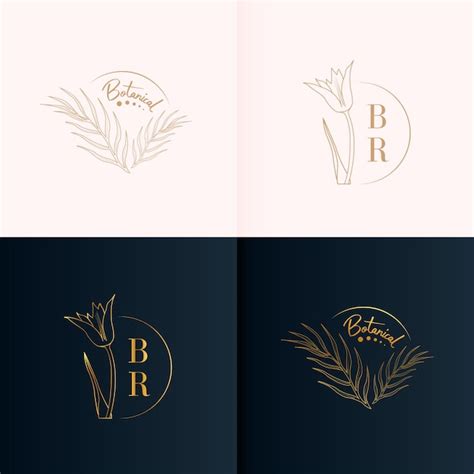 Premium Vector Cute Monogram Logos Set In Floral Style