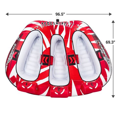 Zoombros Towable Tubes For Boating 3 Person Water Tubes
