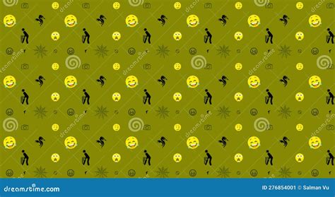 Emojis Pattern With Background Big Emoji Set Of Emoticon Icons Vector