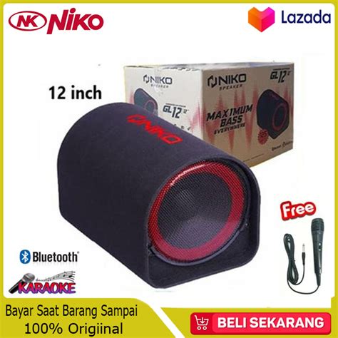 NIKO GL12 Subwoofer Car Speaker 12 Karaoke Bluetooth Usb Sdcard AUX