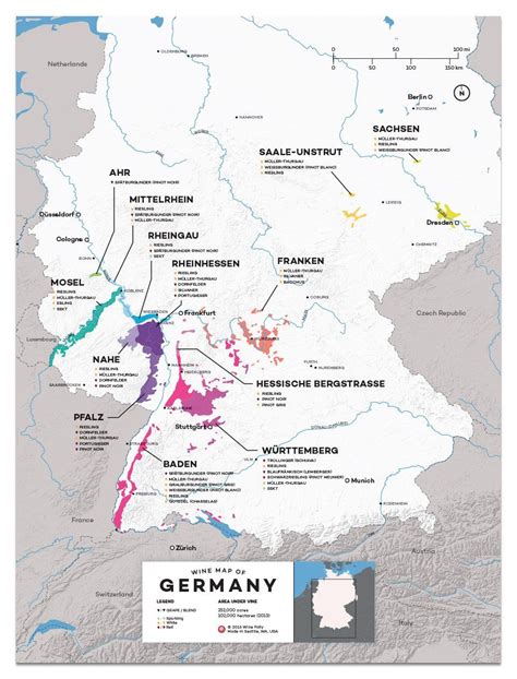 Germany Wine Map Riesling, Chardonnay, Malbec, Wine Region Map, Wine ...