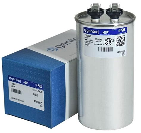 60 Uf MFD 440 Volt VAC GE Genteq CAPCOM Round Run Capacitor C460R