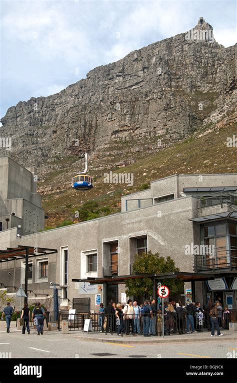 Tourists Standing At The Valley Station Of The Table Mountain Cable Car