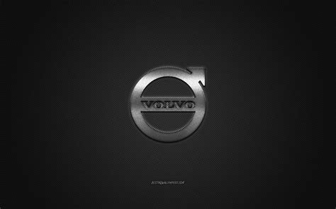 Download wallpapers Volvo logo, silver logo, gray carbon fiber ...