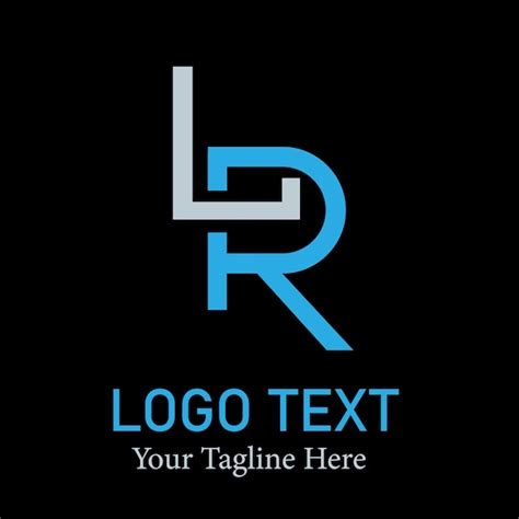 Vector De Dise O De Logotipo Moderno De La Letra L R En Fondo Negro