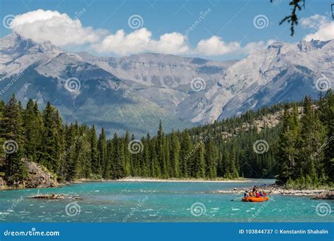 Rafting on the Bow River in Banff National Editorial Photography ...