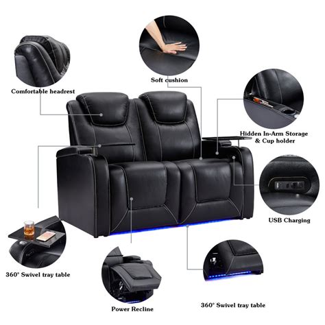 Ivy Bronx Faux Leather Home Theater Seating with Cup Holder | Wayfair