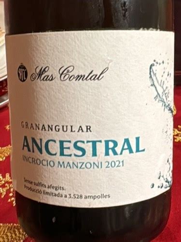 2021 Mas Comtal Gran Angular Ancestral Incrocio Manzoni Vivino US