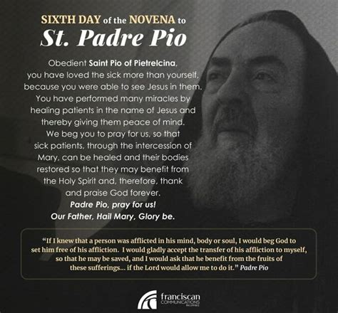 Novena To Saint Padre Pio Day 6 Names Of Jesus Novena St Pio Of