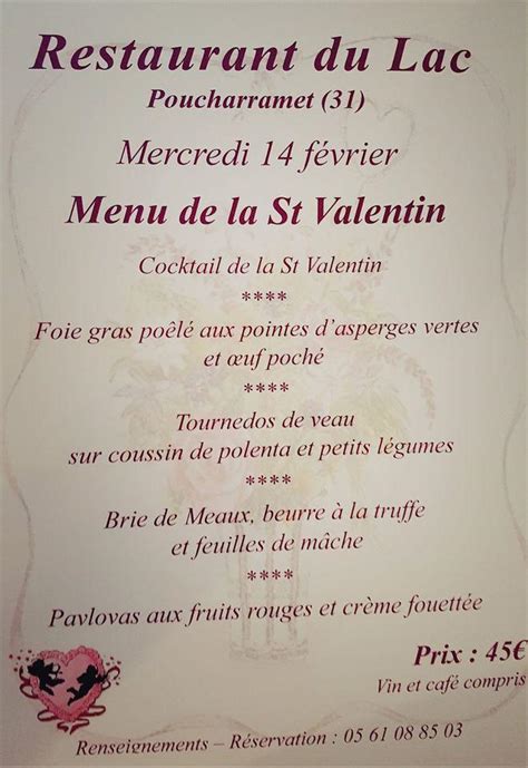 Menu Au Restaurant Du Lac Poucharramet