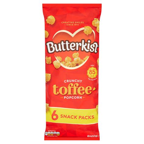 Butterkist Crunchy Toffee Popcorn 6 Pack Dried Fruit Nuts And Snacks