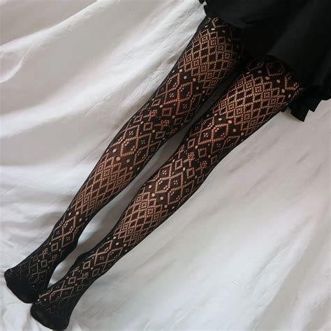 Collant Collants En Jacquard Sexy Pour Femmes Motif Fleur Tatouage