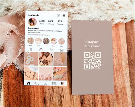 Instagram Business Card Template Qr Code Business Card Modern Business