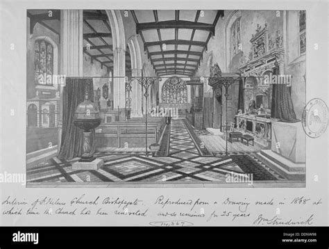 Interior of the Church of St Helen, Bishopsgate, City of London, 1870 ...