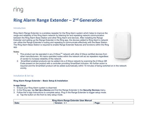 ring alarm range extender  generation user manual  setup guide