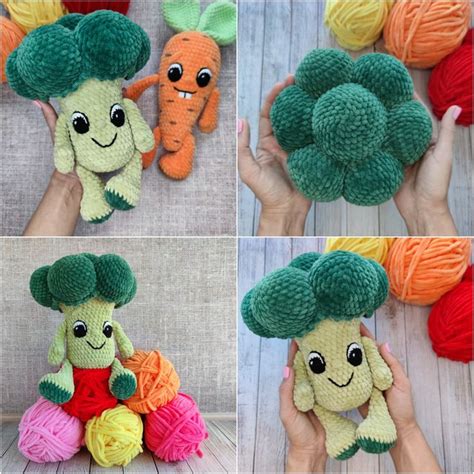 Crochet Broccoli Pattern Amigurumi Crochet Cute Vegetables With Eyes